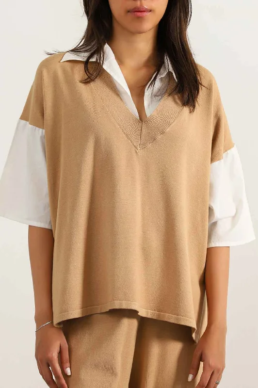 SWEATER WITH ATTACHED SHIRT