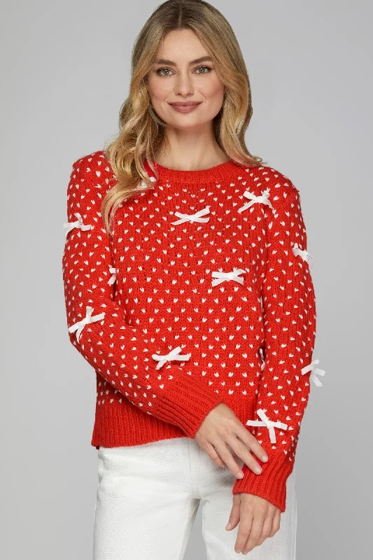 Cheery Delight Two Tone Bow Detail Sweater