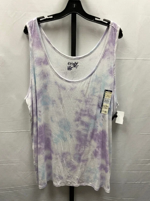 Men's short-sleeve mesh athletic top-Tie Dye Print Top Cami Terra & Sky, Size 3x