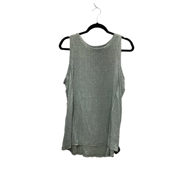 Men's short-sleeve violet stylish top-Top Sleeveless Basic By Time And Tru In Green, Size: L