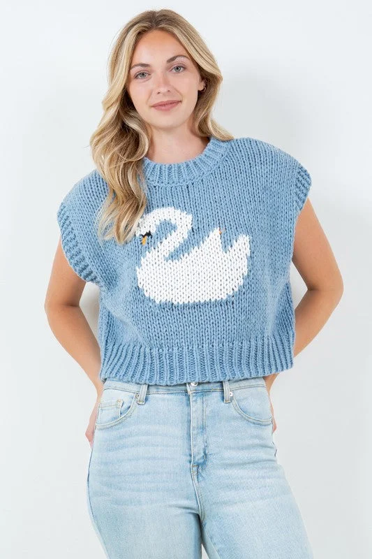 Graceful As A Swan Sweater Vest