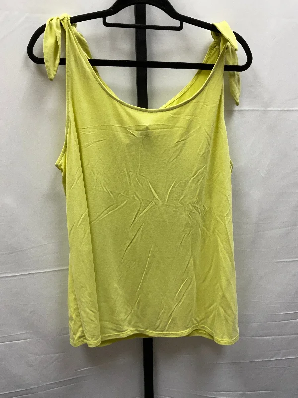 Men's short-sleeve affordable cotton tee-Yellow Top Sleeveless Time And Tru, Size Xl