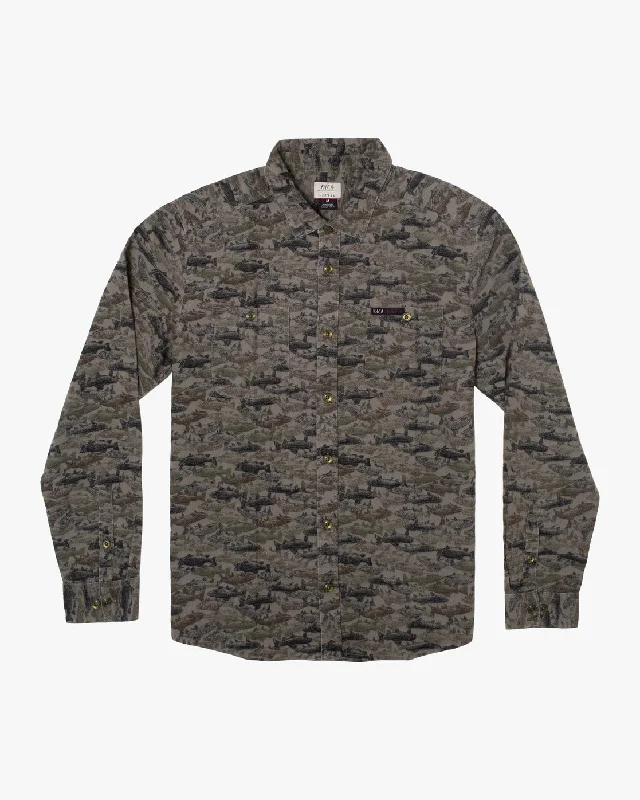 Ben Horton Fish Camo Long Sleeve Flannel Shirt - Camo