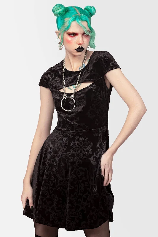 Blasphemia Keyhole Skater Dress - Resurrect