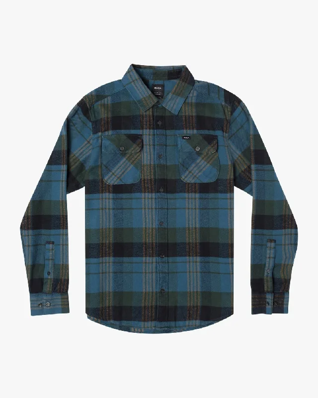 Boys That'll Work Plaid Long Sleeve Flannel Shirt - Hunter Green