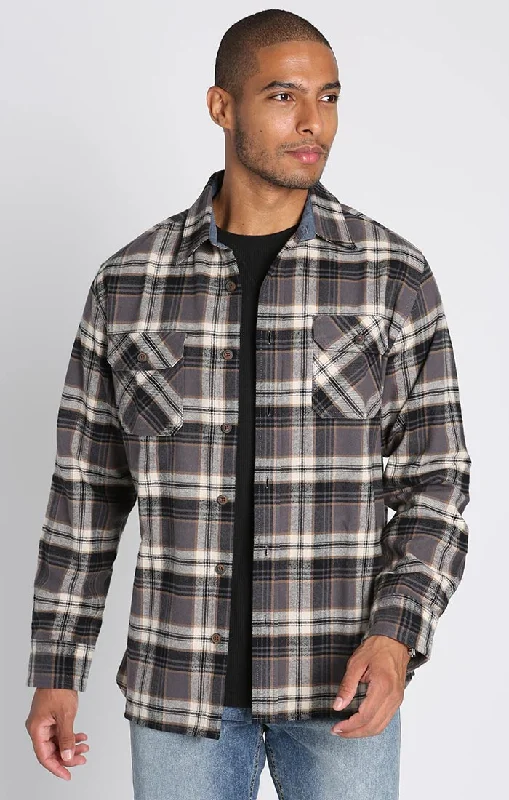 BLACK BRAWNY FLANNEL