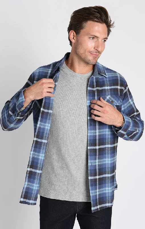 BLUE BRAWNY FLANNEL