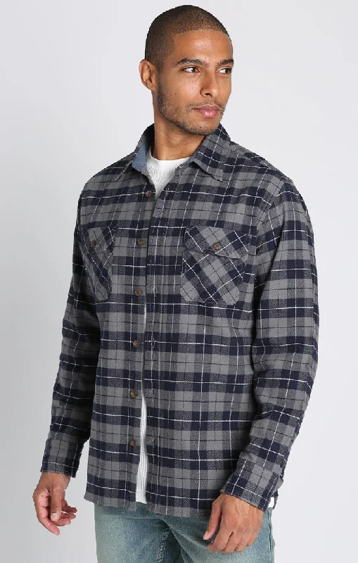 NAVY BRAWNY FLANNEL