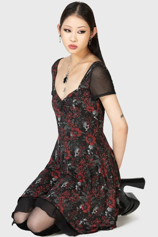 Crimson Decay Mini Dress