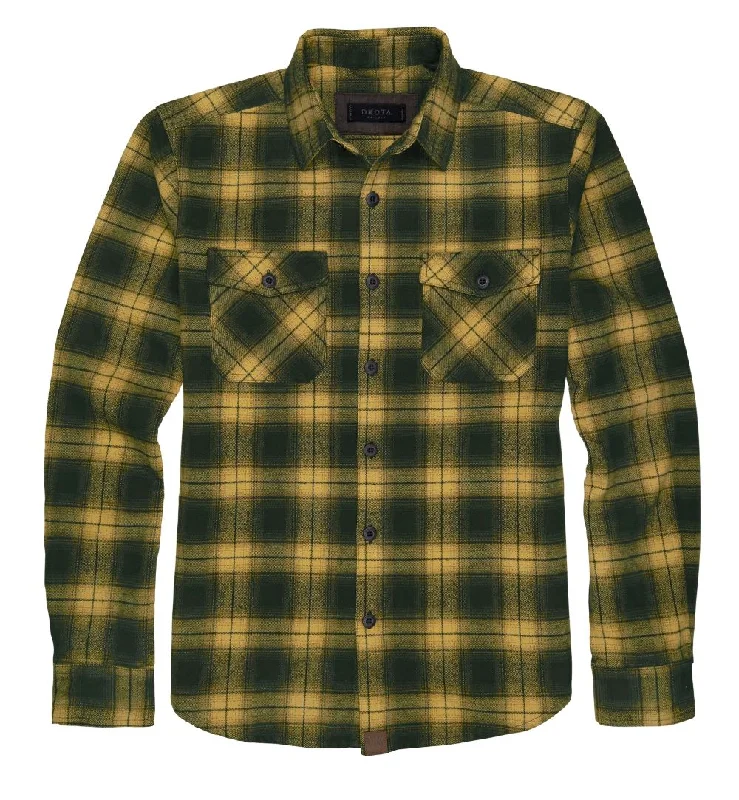 'Dakota Grizzly' Men's Briggs Flannel Button Down - Goldfinch