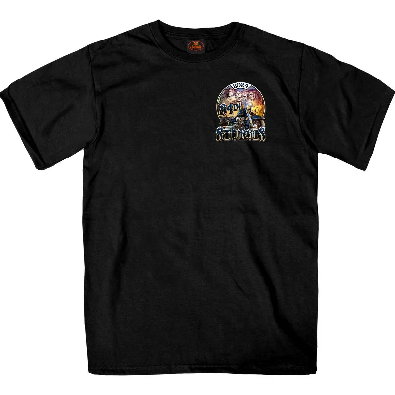 Men's short-sleeve crew neck shirt-2024 Sturgis Men's Rushmore Black Motorcycle Rally T-Shirt SPB1131