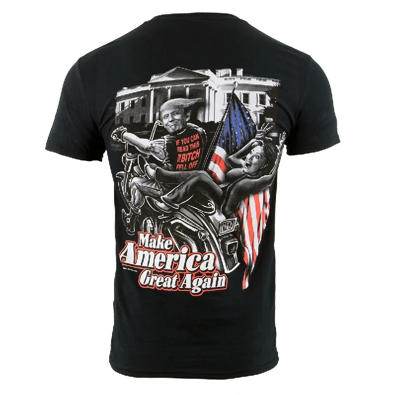 Men's short-sleeve golf navy top-Biker Clothing Co. BCC116012 Men's Black 'Make America Great Again' T-Shirt