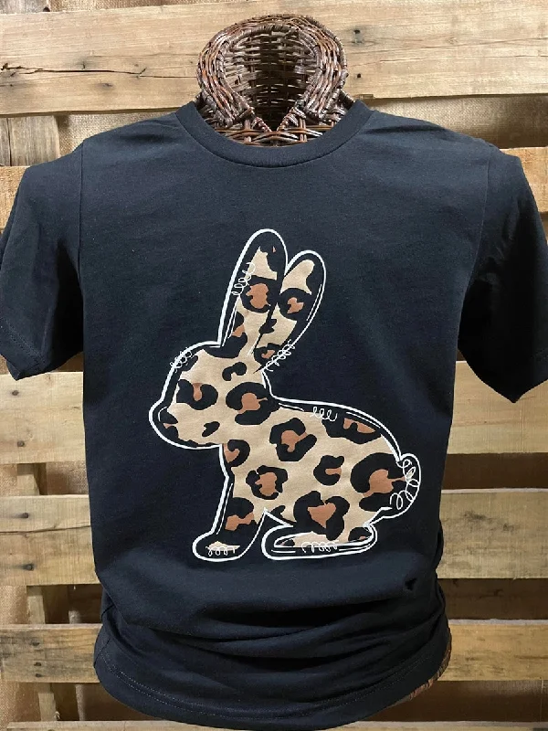 Men's short-sleeve slim fit shirt-Southern Chics Leopard Easter Bunny Canvas T-Shirt