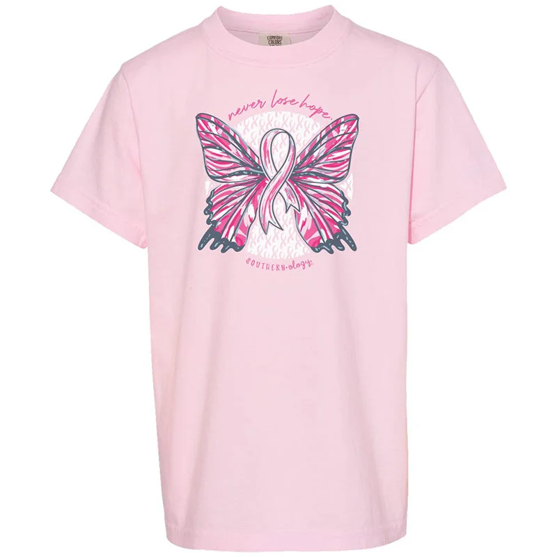 Men's short-sleeve beach tee-Southernology Butterfly Ribbon Breast Cancer Comfort Colors T-Shirt