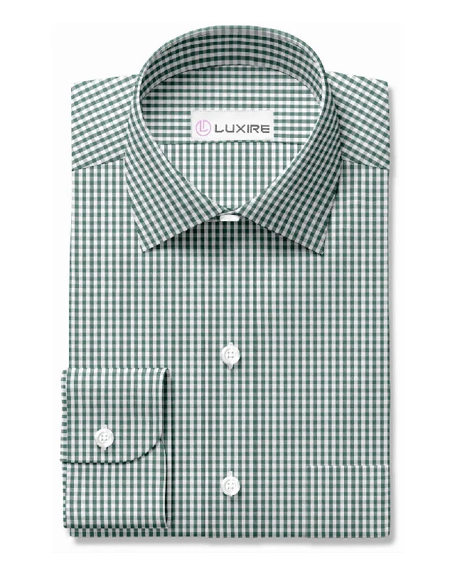 Dark Green White Mini Gingham Checks