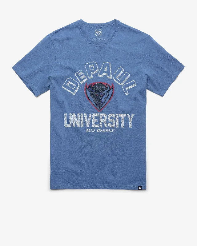 Men's short-sleeve violet stylish top-DEPAUL BLUE DEMONS RETROGRADE '47 FRANKLIN TEE