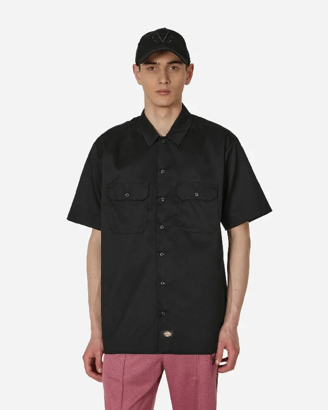 Men's short-sleeve plain tee-Short Sleeve Work Shirt Black