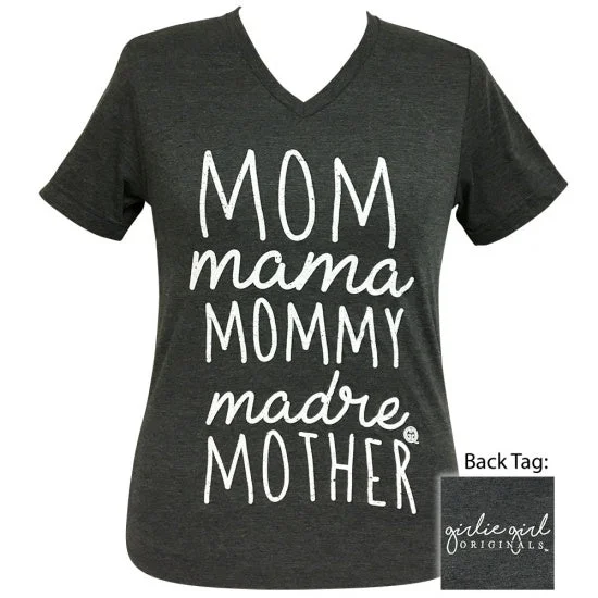 Men's short-sleeve summer shirt-Girlie Girl Preppy Mom Mother Mama V-Neck T-Shirt