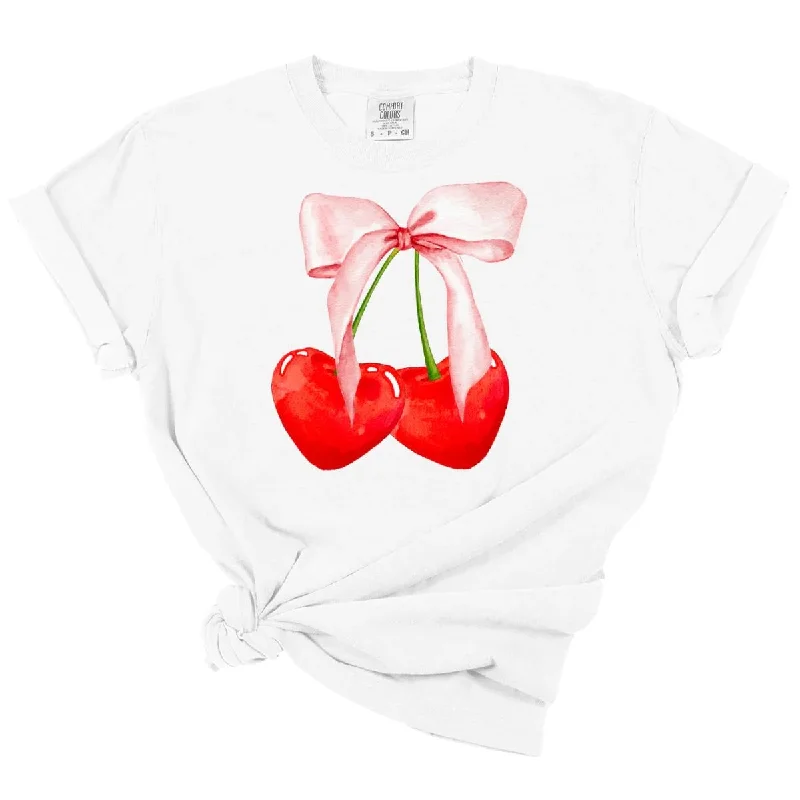 Men's short-sleeve linen shirt-Heart Cherry Tee *MADE TO ORDER*