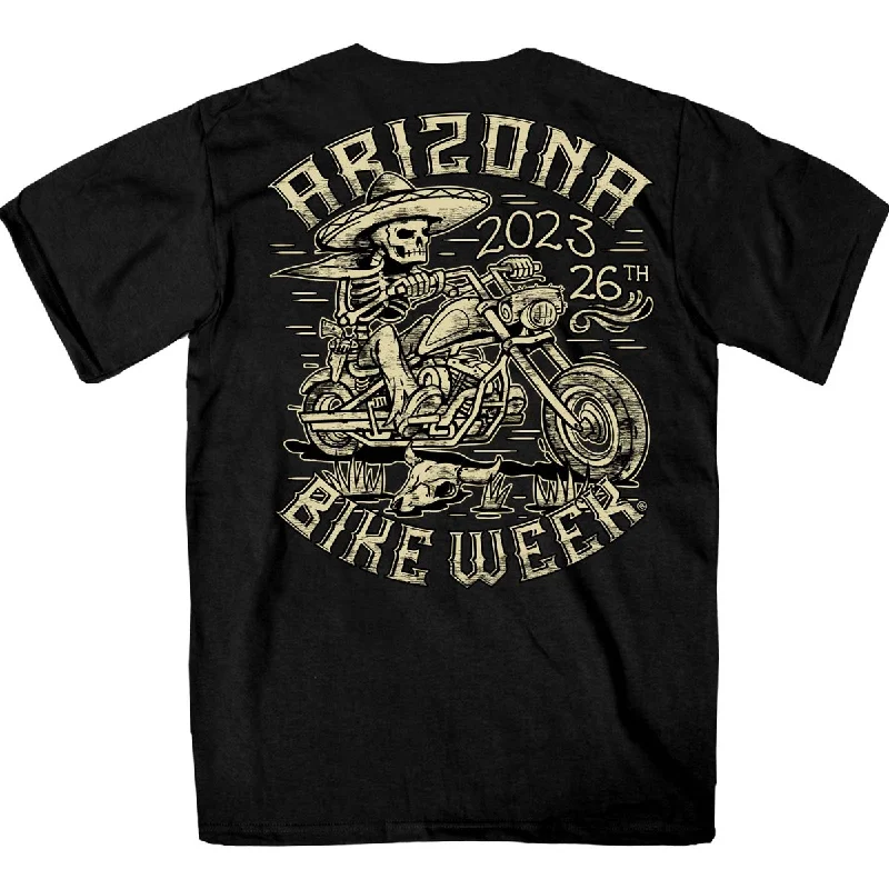 Men's short-sleeve workout shirt-Hot Leathers AZM1344 Men's 2023 Arizona Bike Week Mexicali T-Shirt