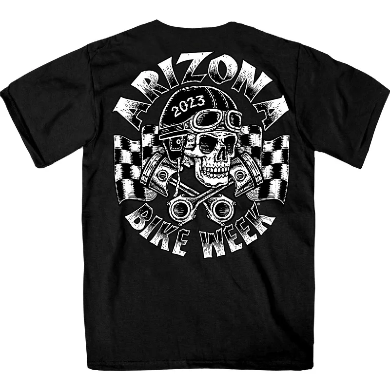 Men's short-sleeve casual graphic shirt-Hot Leathers AZM1347 Men's 2023 Arizona Bike Week Vintage Skulls T-Shirt