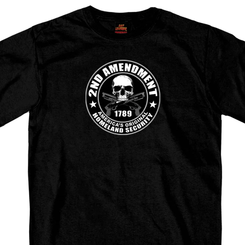 Men's short-sleeve athletic top-Hot Leathers GMD1158 Mens '2nd Amendment America's Original Homeland Security' Black T-Shirt