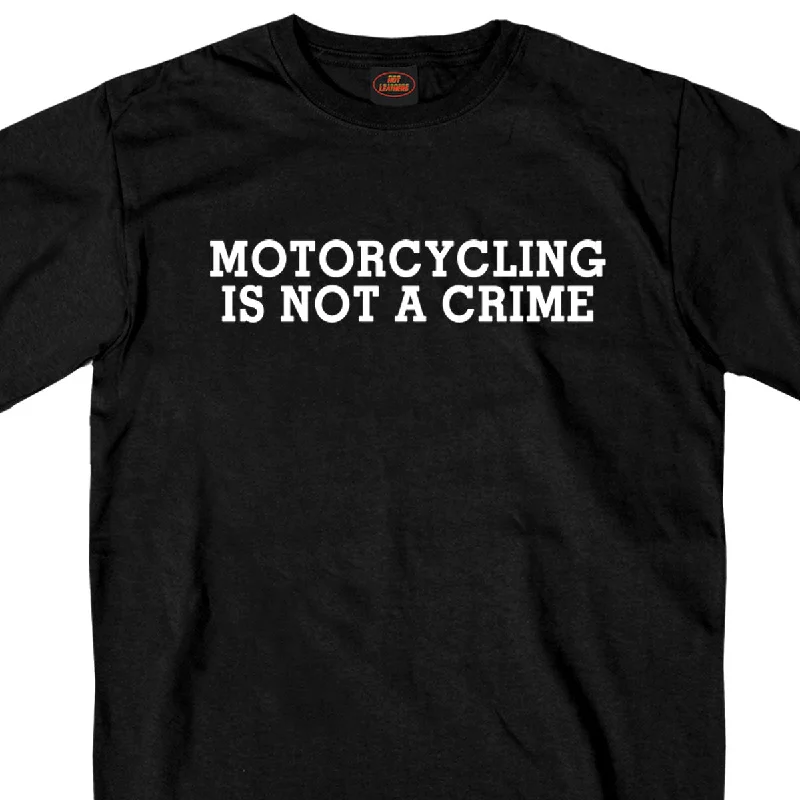 Men's short-sleeve gold designer tee-Hot Leathers GSB360 Men’s ‘Motorcycling Is Not A Crime Shirt’ Black Short Sleeve T-Shirt