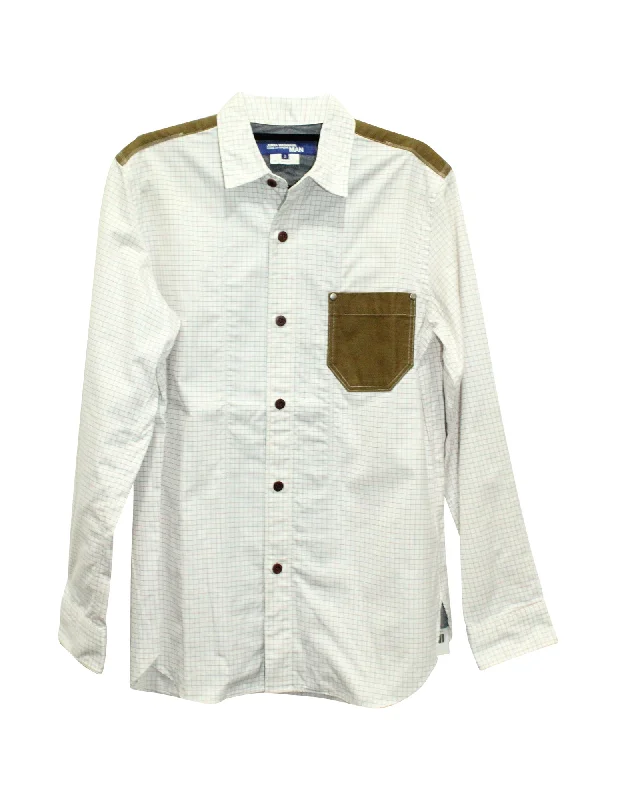 Junya Watanabe Checked Shirt in White Cotton