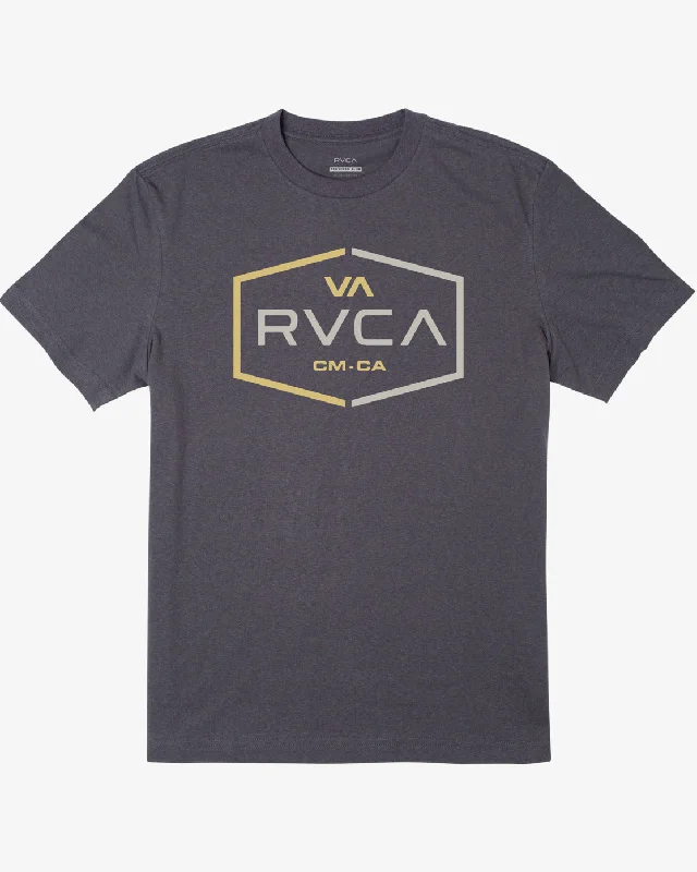 Men's short-sleeve synthetic workout shirt-Layover Slub Tee - RVCA Black