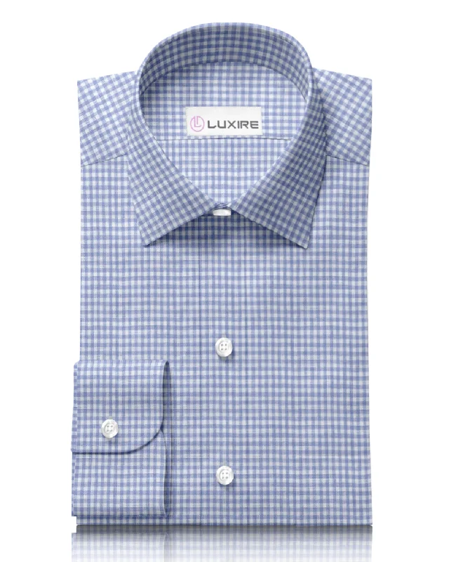 Linen:Blue Mini Gingham Shirt