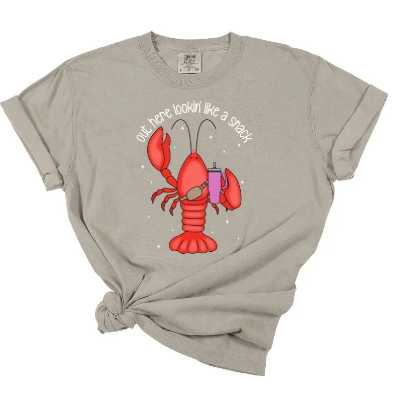 Men's short-sleeve camping brown top-Lobster Lookin' Like A Snack Tee *MADE TO ORDER*