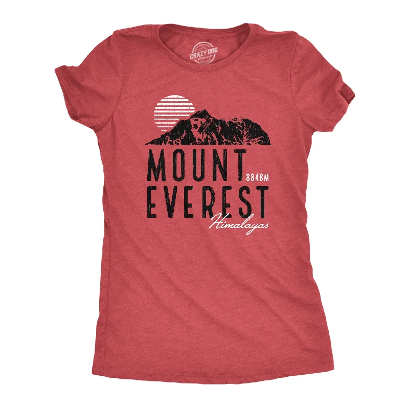 Men's short-sleeve hemp casual shirt-Mens Retro Mount Everest T Shirt Funny Camping Saying Vintage Mountain Graphic Novelty Tee