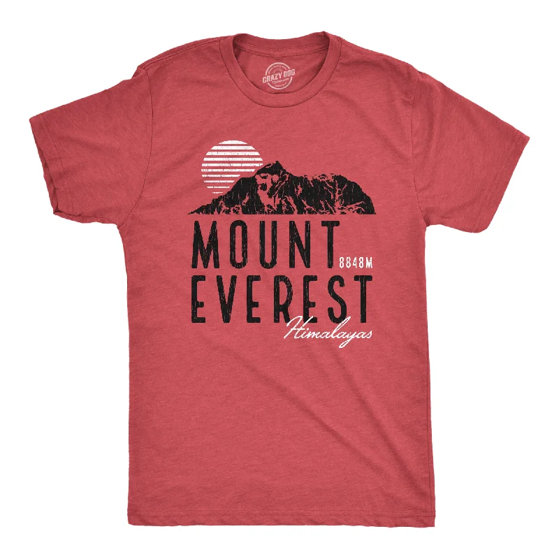 Men's short-sleeve gym red shirt-Mens Retro Mount Everest T Shirt Funny Camping Saying Vintage Mountain Graphic Novelty Tee