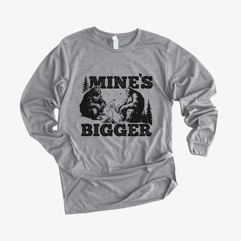 Men's short-sleeve modern fit shirt-Mine's Bigger Funny Bigfoot Bear Long Sleeve *UNISEX FIT*