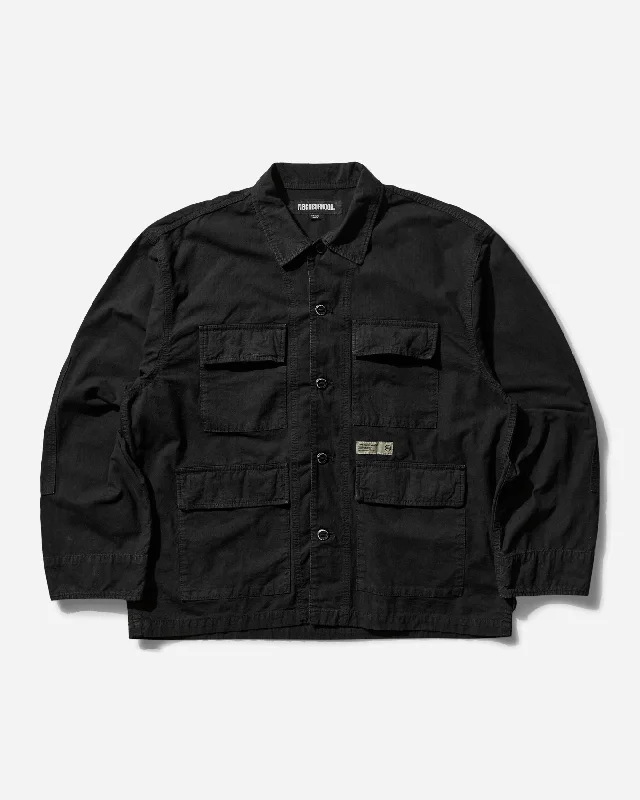 Men's short-sleeve crew neck shirt-Men's Ripstop BDU Shirt Black