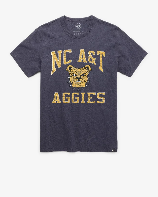 Men's short-sleeve classic white tee-NORTH CAROLINA A & T STATE AGG BIG UPS '47 FRANKLIN TEE