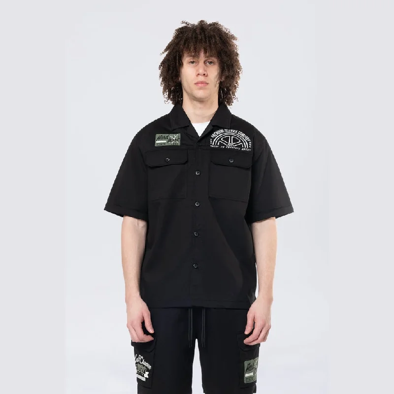 Men's short-sleeve lightweight top-Pitstop S/S Buttondown Shirt - Black