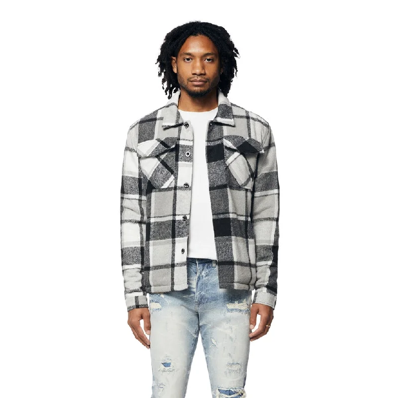 Plaid Flannel Shacket - Graphite