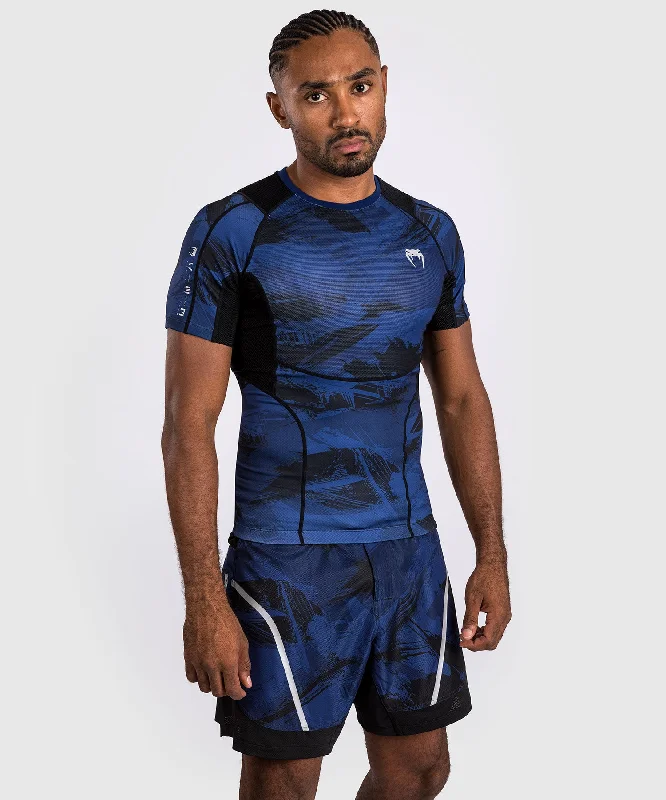 Men's short-sleeve stylish top-Venum Electron 3.0  Short Sleeve Rashguard - Navy