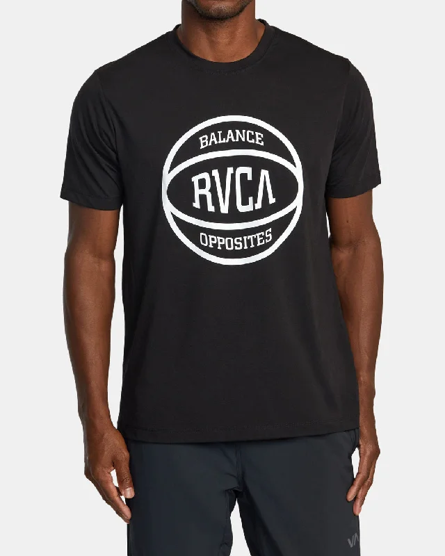 Men's short-sleeve workout shirt-RVCA Ball Tee - Black