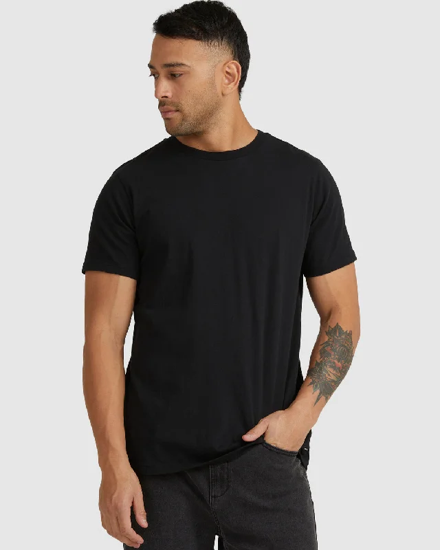 Men's short-sleeve party yellow tee-RVCA Washed Tee - Black