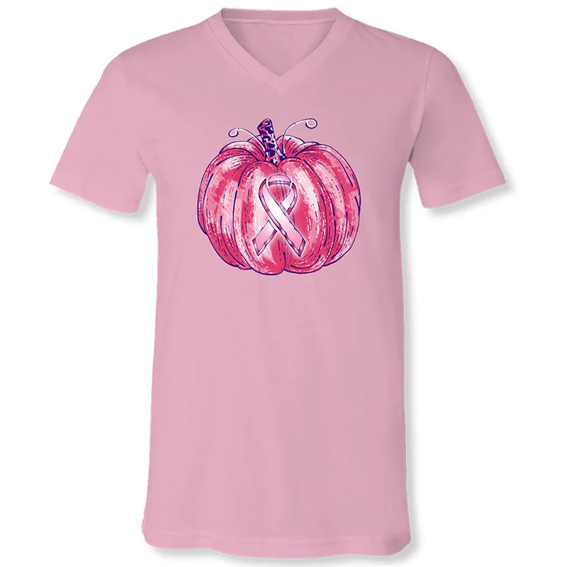 Men's short-sleeve gym red shirt-SALE Sassy Frass Cancer Pink Pumpkin Canvas T-Shirt