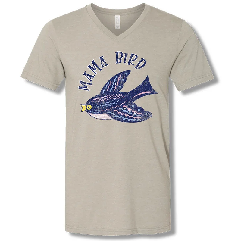 Men's short-sleeve moisture-wicking shirt-Sassy Frass Mama Bird V-Neck Canvas T-Shirt