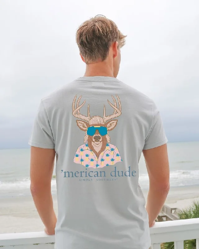 Men's short-sleeve summer shirt-Simply Southern Merican Dude Buck Unisex T-Shirt