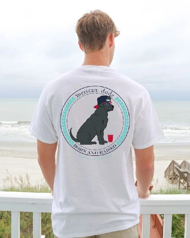 Men's short-sleeve bright color tee-Simply Southern Merican Dude Logo Dog Unisex T-Shirt