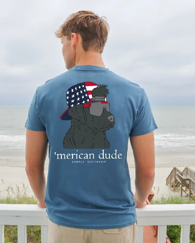 Men's short-sleeve bamboo breathable tee-Simply Southern Merican Dude USA Dog Unisex T-Shirt