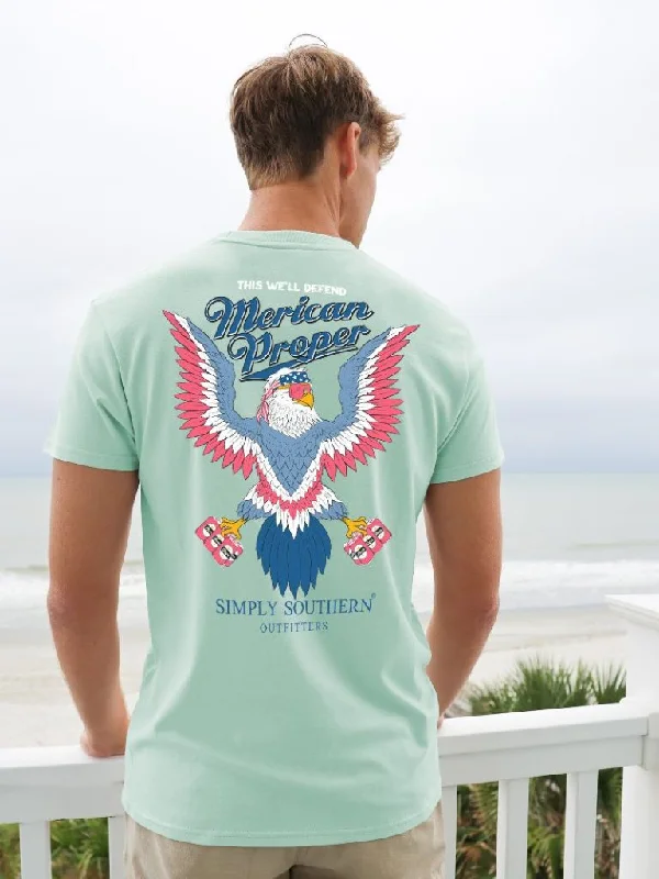 Men's short-sleeve moisture-wicking shirt-Simply Southern Merican Eagle USA Unisex T-Shirt