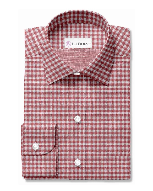 Soft Light Summer:Red White Mini Gingham Chambray