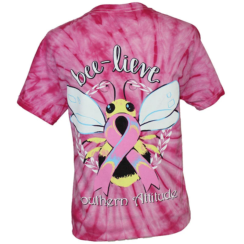 Men's short-sleeve vintage tee-SALE Southern Attitude Bee - Lieve Cancer Hope Tie Dye T-Shirt