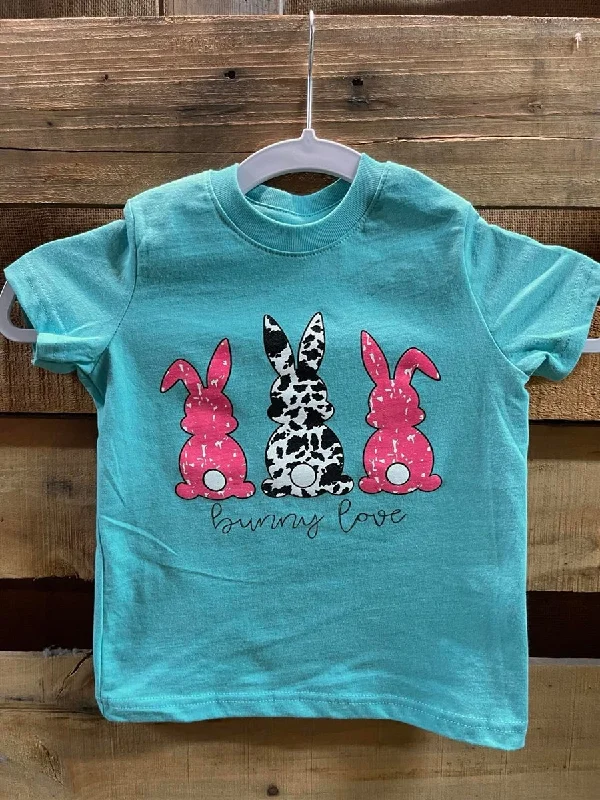 Men's short-sleeve casual shirt-Southern Chics Bunny Love Easter Toddler Youth Bright T Shirt